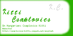 kitti csaplovics business card